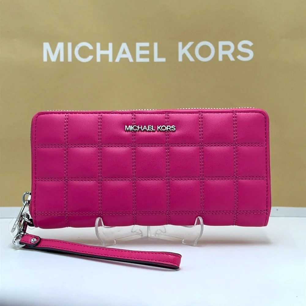 MICHAEL KORS Continental Wristlet Phone Case Wallet Dragonfruit   NWT